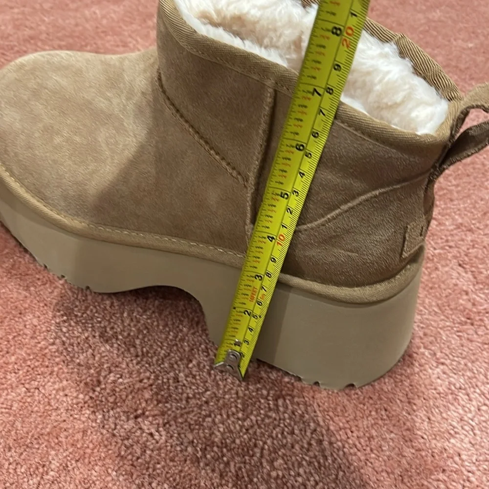 UGG Chestnut Suede Platform Ankle Boots - Picture 7 of 13